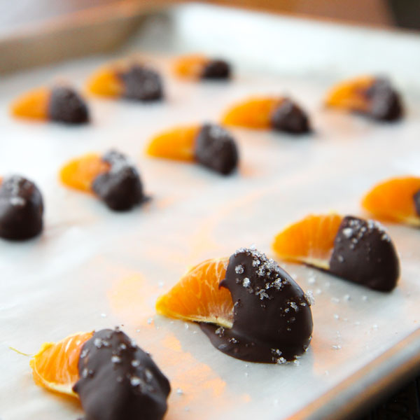 salted dark chocolate tangerines