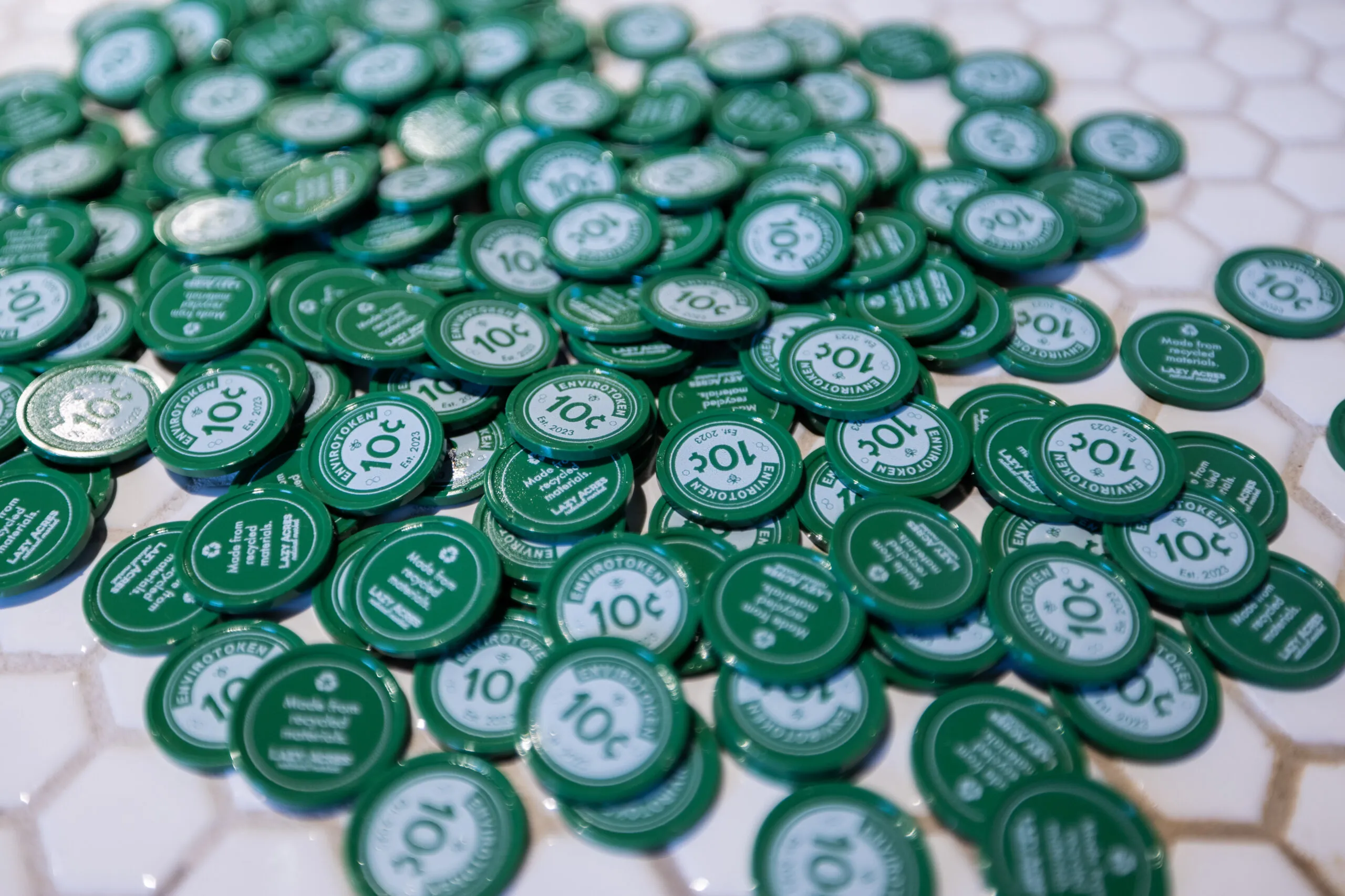 Envirotokens display in a store