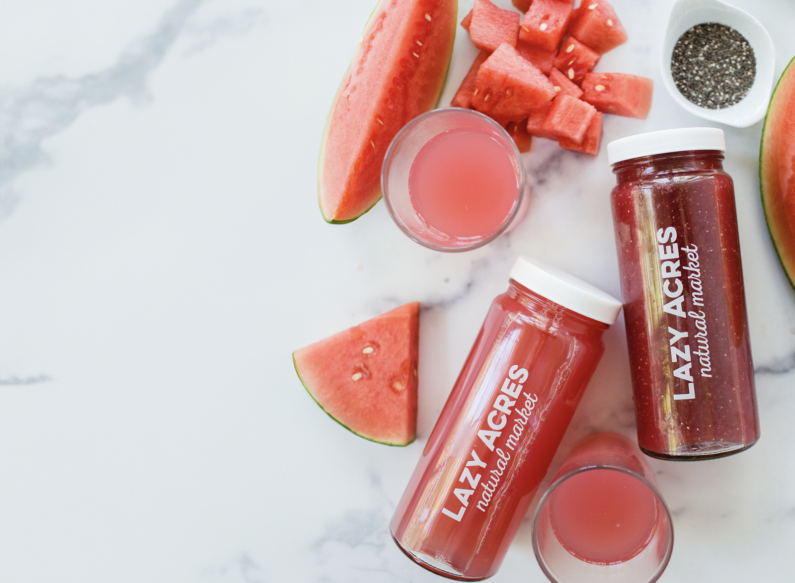 buy one get one free housemade watermelon juice at lazy acres market 