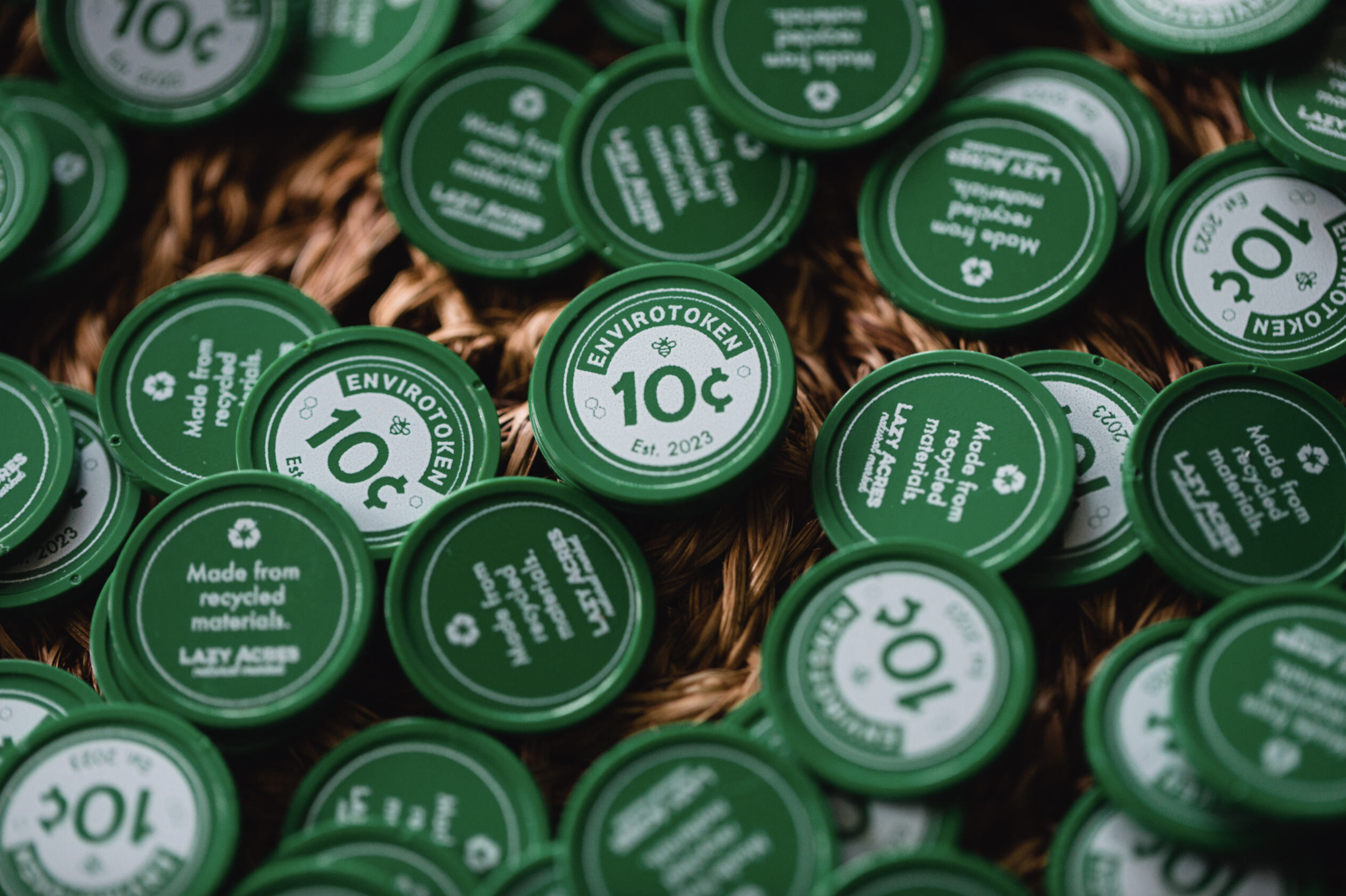 Envirotokens display in a store