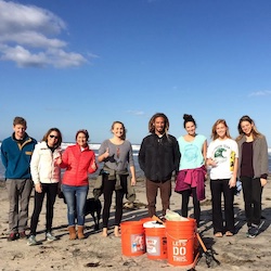 People standing on beach