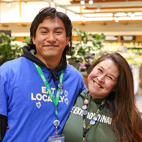 2 LA Employees standing in the store wearing Lazy Acres Merch