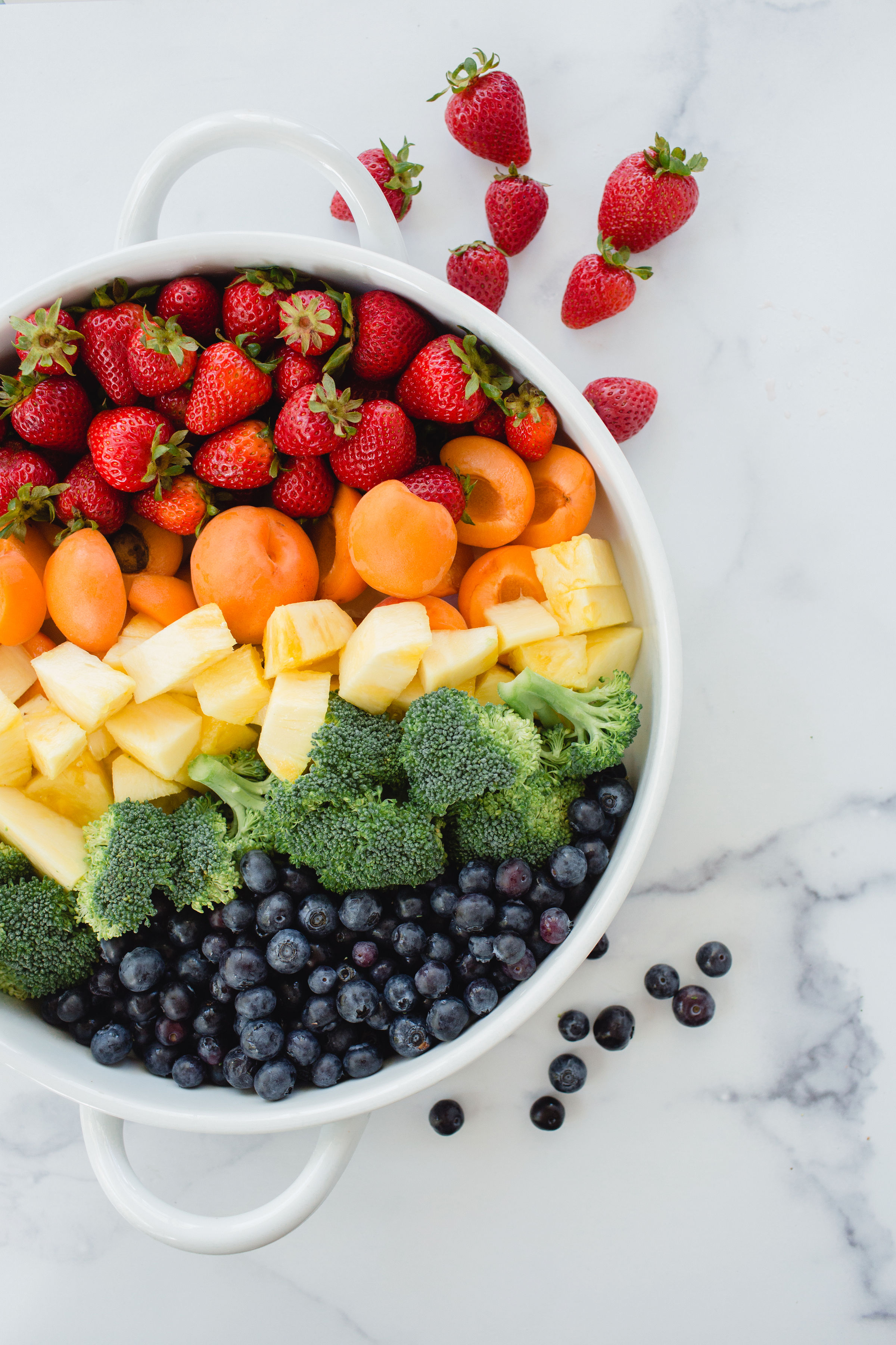 array of fruits and vegetables